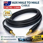 5M 3.5mm Male to Male AUX Stereo Audio Cable Speaker Auxiliary Cord Car Phone AU