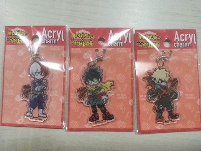 My Hero Academia BeSide Label Acrylic Charm 3pc Set: Todoroki, Deku, Bakugo