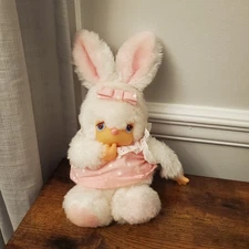 RUSS Betsey Bunny Rabbit Plush Thumb Sucker Finger Berrie & Co White Pink Dress
