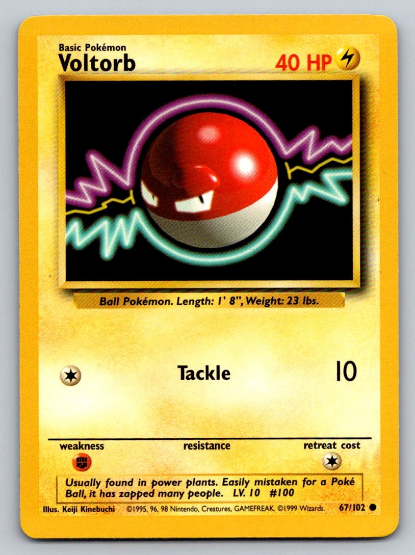 Voltorb 67/102 LP Base Set Unlimited Pokemon