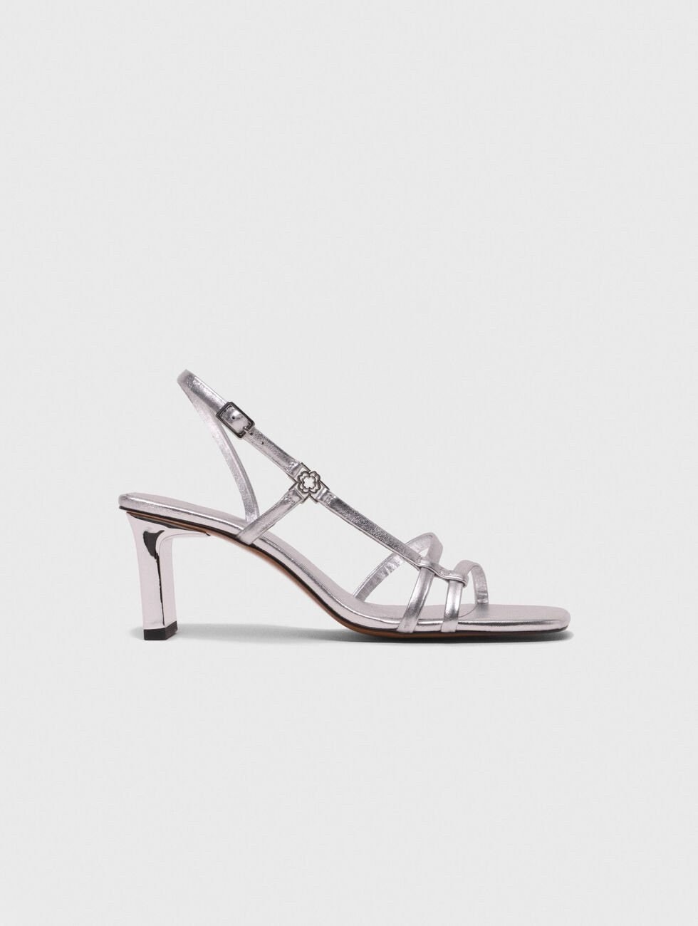 Maje Metallic Strappy Heeled Sandals