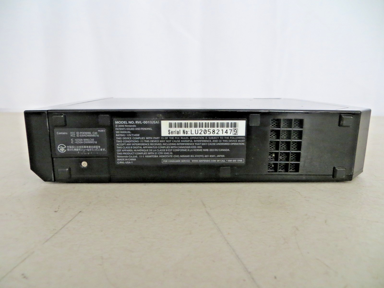 Nintendo Wii Console RVL-001 (USA) Black GameCube Compatible - Tested - Working