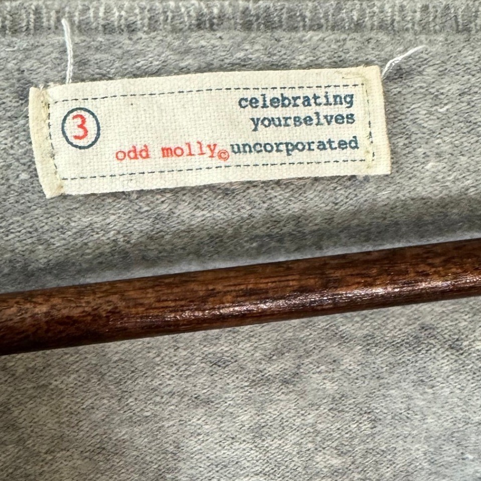 Odd Molly Womens Lambswool Cardigan Sweater S Gray 114 Embroidered Scandinavian