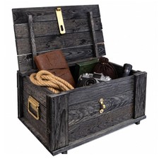 Truhe Hugo Vintage schwarz mit Deckel  50 x 3...