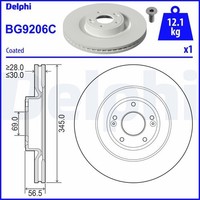 2X Delphi Bremsscheibe BG9206C FüR Hyundai Renault
