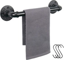Industrial Pipe Towel Rack Towel Bar Heavy Duty Wall Mounted Rustic Farmhouse