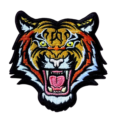 #ad Vibrant Bengal Tiger Embroidered iron on Patch 31 4 x 33 4 inch $2.99