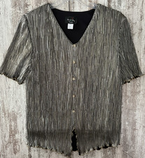 Vintage DAVID ROSE NIGHT Women's Sz XL Liquid Pewter Evening Occasion Tunic Top