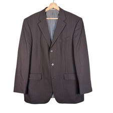 Oscar de la Renta Profile Gray Pinstripe Wool Blazer Suit Jacket Men's 42R
