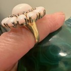 Carol Brodie Rarities Sterling Silver .925 Pink Coral White Topaz Statement Ring — photo 4