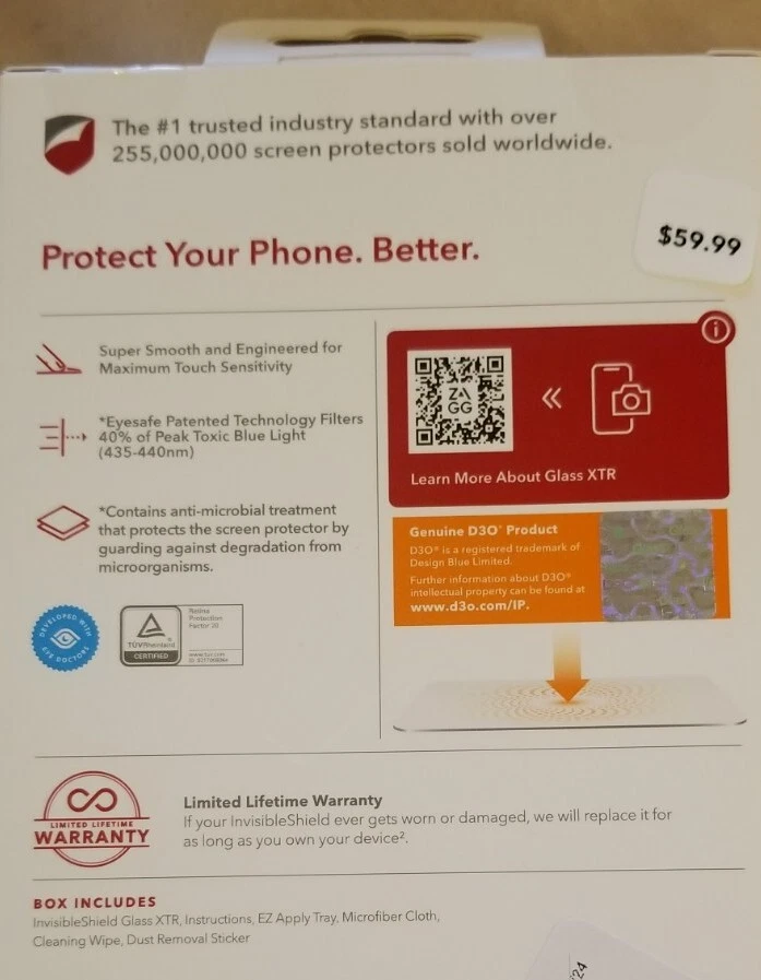 ZAGG InvisibleShield Glass XTR Screen Protector for Apple iPhone 13/13 Pro -... - Image 4 of 4