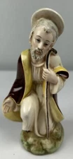 Vintage Nativity Scene Joseph Kneeling Ceramic Figure Marked Italy 7.5” H