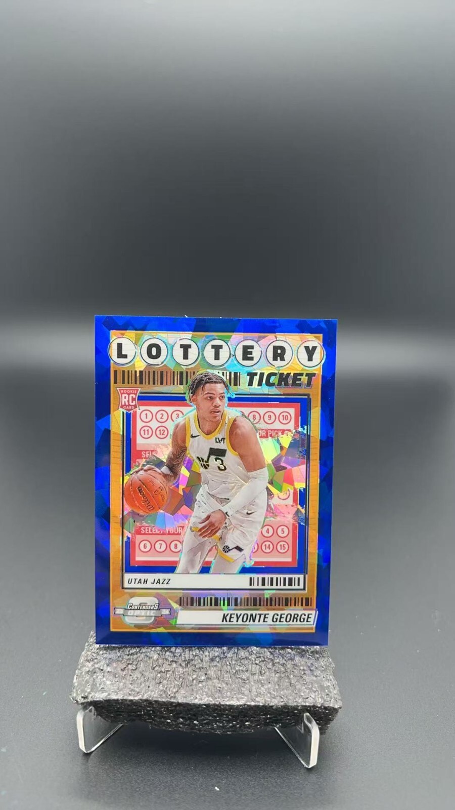 2023-24 Contenders Optic Keyonte George RC Lottery Ticket Blue Ice /75 #1744AL