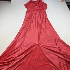 Formal, Elegant Coral Pink Maxi Dress. Halter Top. Flare. Small. 