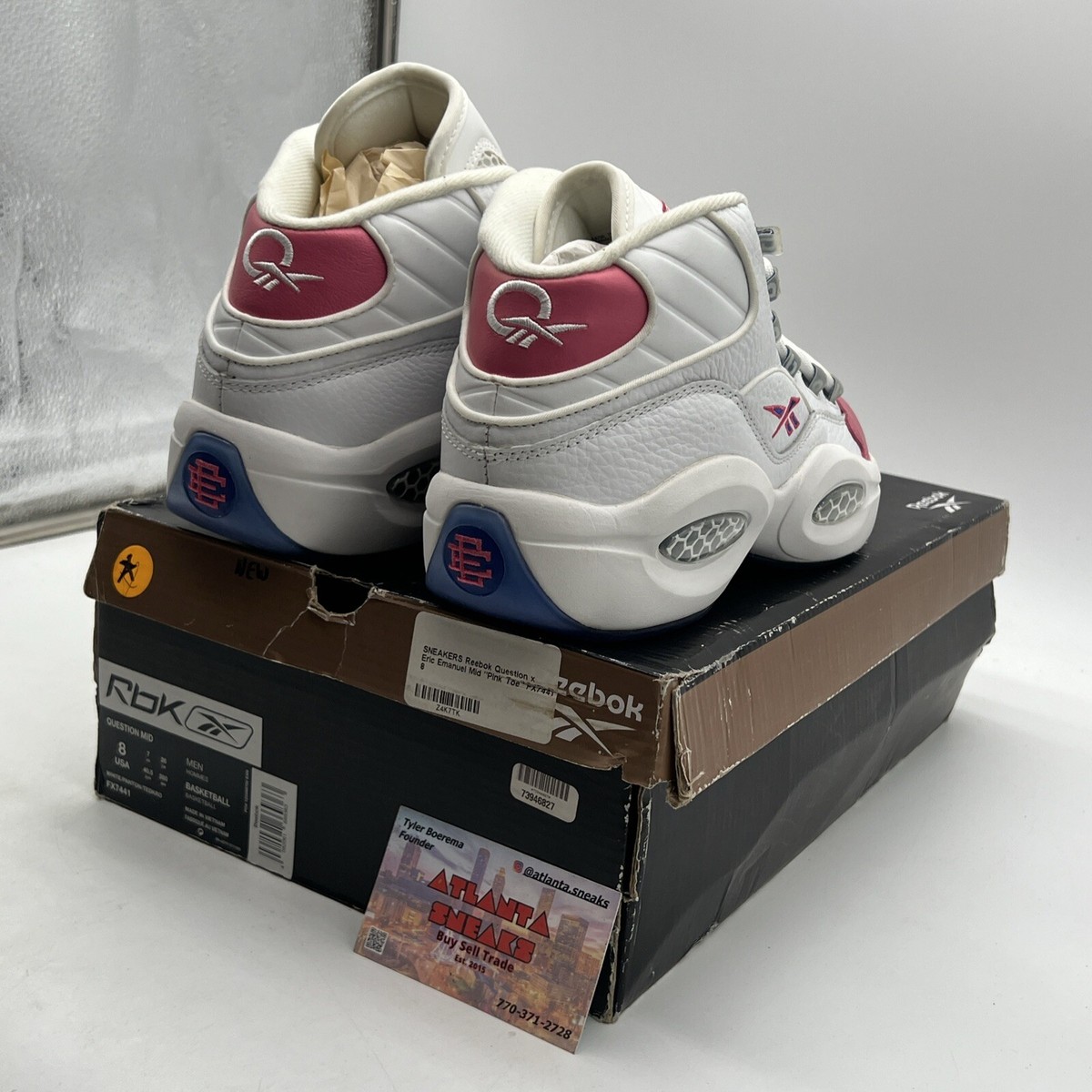 Buy Size Reebok Eric Emanuel x Question Mid Pink Toe online