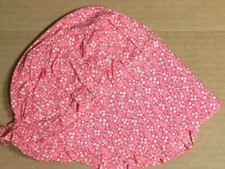Dark Pink / White Flowers Bonnet Prairie Civil War Amish Medium Size New