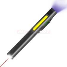 DE Werkstattlampe Alu Inspektionslampe Akku COB LED UV Laserpointer Taschenlampe