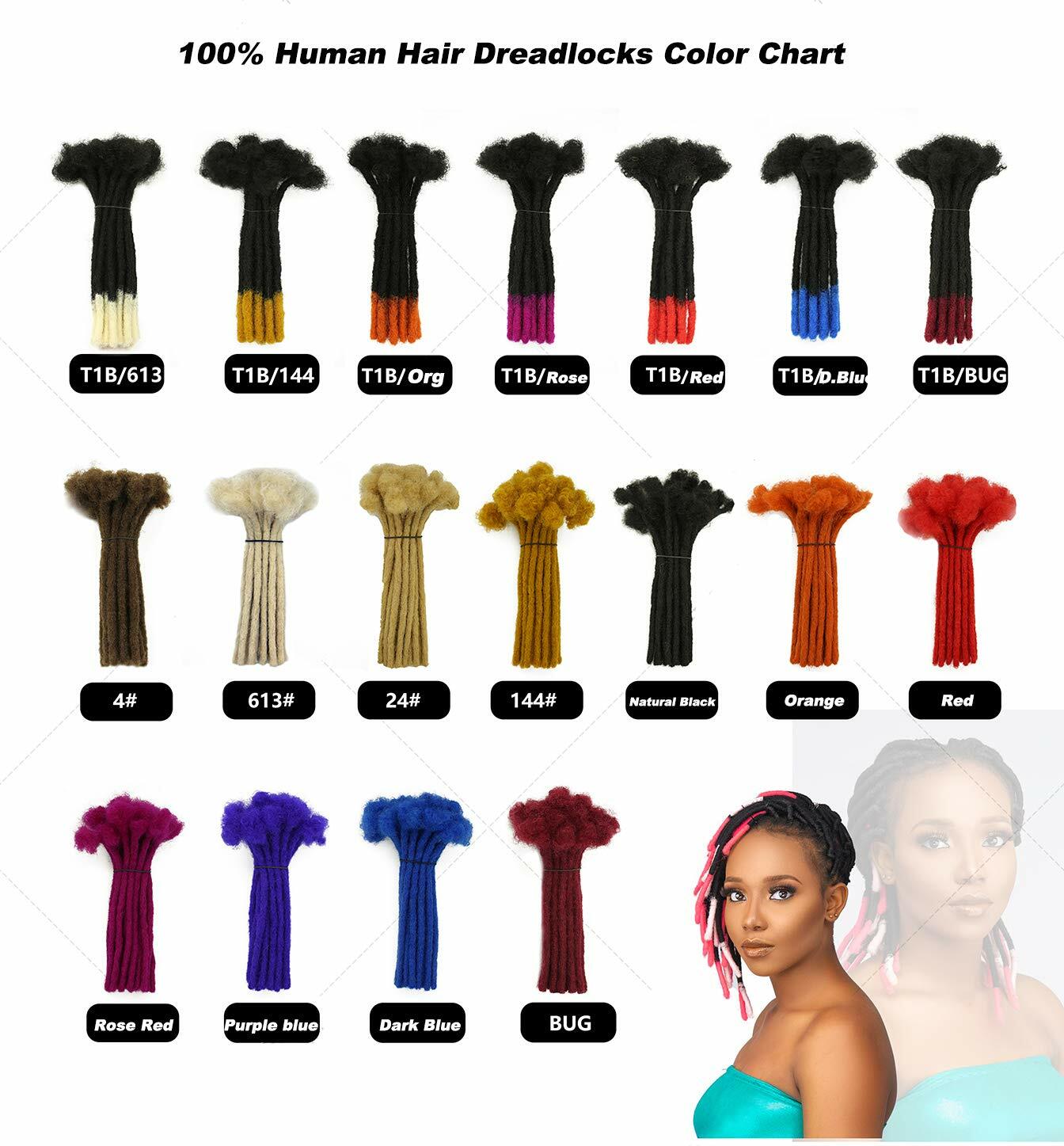 Image 61 - Full Hand Made Human Hair Dreadlock Extensions Permanent Crochet Locs Extensions