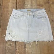 Mother The Big Mini A Line Destroyed Skirt Pockets Women s Size 24 Get Blondie