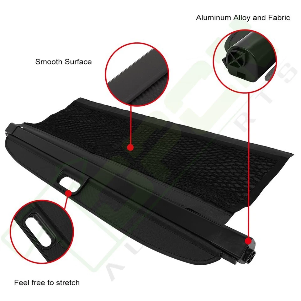 Black Rear Cargo Security Trunk Cover Fits 2008 2009 2010-2015 Fits Smart Fortwo Foto 3 de 4