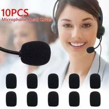 10PCS Microphone Headset Windscreen Sponge Foam Washable Black Mic Cover Ho L5E3