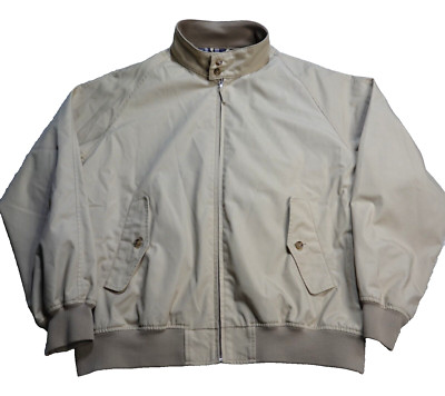 Vintage Patrick James Bomber Jacket Size 2XL Beige Plaid Lined Full Zip Classic
