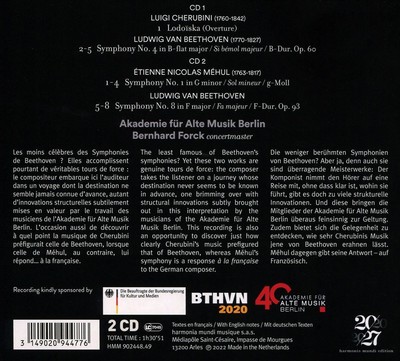 AKADEMIE FÜR ALTE MUSIK BERLIN / BERNHARD FORCK BEETHOVEN: SYMPHONIES NOS. 4 & 8