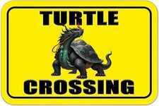 Turtle Crossing for Home Garden Yard Bar Pub Gym Man Cave Decor Tin Metal Signs