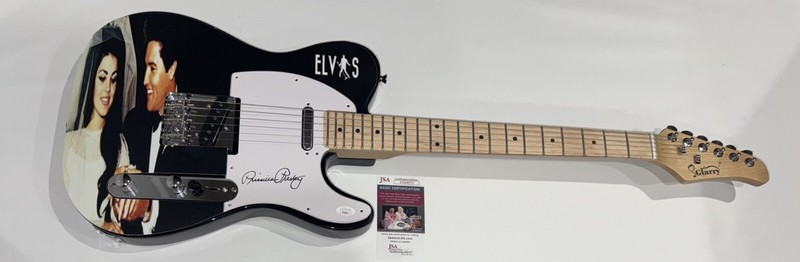 PRISCILLA PRESLEY SIGNED CUSTOM ELECTRIC GUITAR ELVIS JSA COA