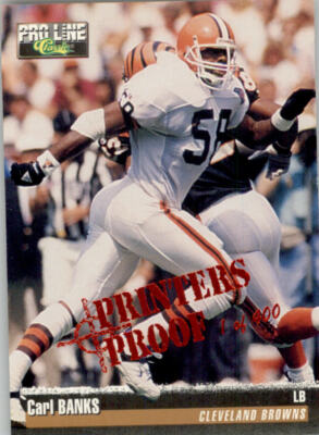 1995 Pro Line Football ''Printer's Proofs'' Parallel Cards