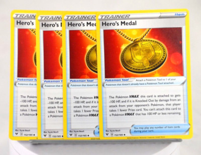 Pokemon TCG Vivid Voltage Hero's Medal 152/185 Uncommon Regular x4