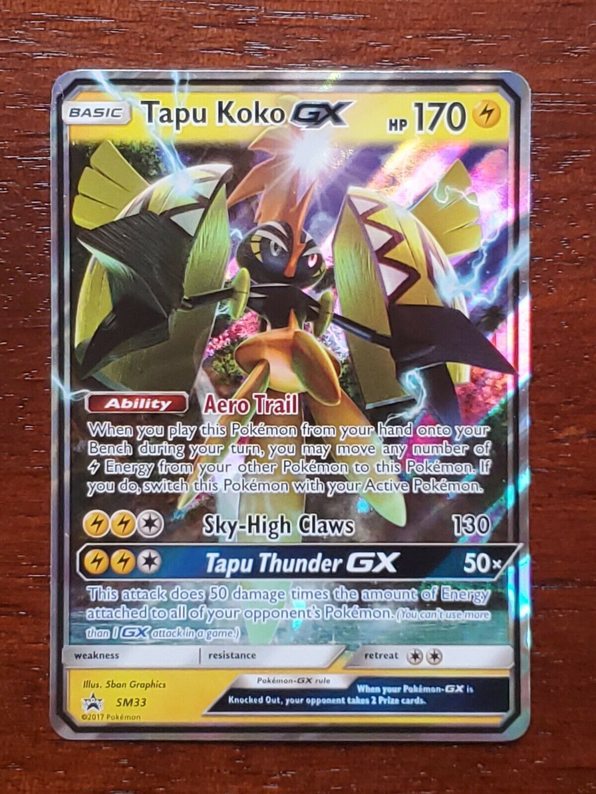 Tapu Koko GX SM33 ULTRA RARE Guardian Rising Card Pokemon TCG NM Holo 2017