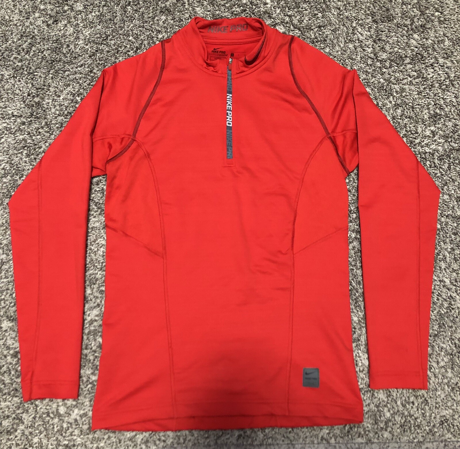 Nike Pro Hyperwarm Quarter 1/4 Zip Pullover Red Men A… Gem