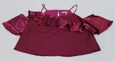 True Decadence Womens Asymmetric Ruffle Front Cami Top AC9 Raspberry Size US:16P