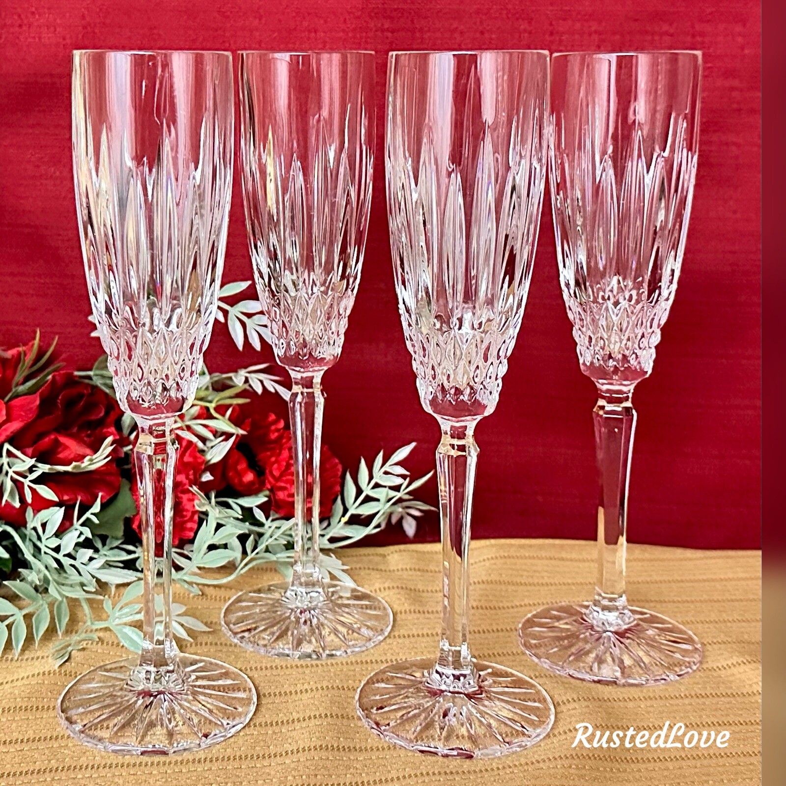 Champagne Flutes Mikasa Old Dublin Vintage Stemware Blown Glass Toasting Glass * eBay
