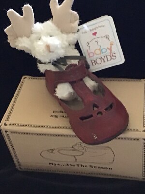 New Boyd s Bear-Foot Friends Mini Moose in Vintage Red Shoe MYA Tis The Season