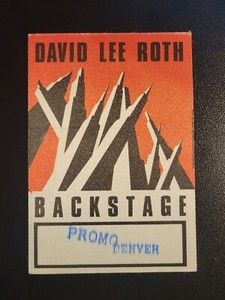 DAVID LEE ROTH UNUSED BACKSTAGE PASS FROM THE SKYCRAPER TOUR 1988