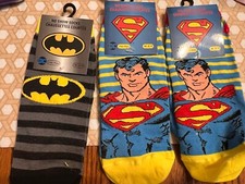 DC No Show Socks W 9-11 Batman Superman Polyester 3 Pack