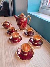 Carlton Ware Art Deco Style Coffee Set - Rouge Royale Lustre Ground - c.1950's