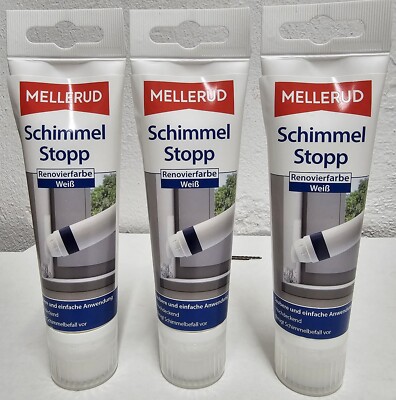 3x MELLERUD Schimmelstopp Renovierfarbe weiß (3x 90ml) Antischimmelfarbe