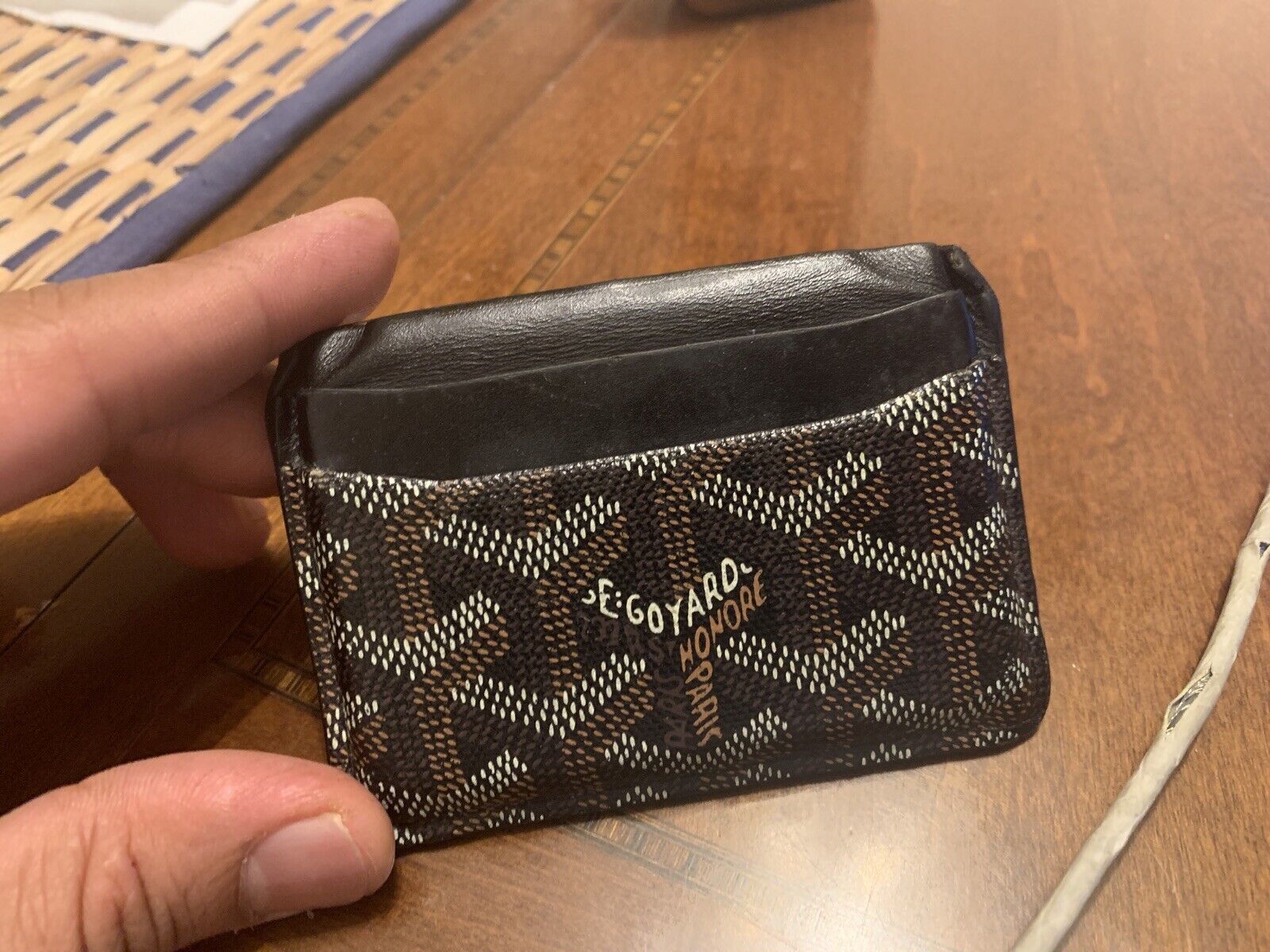 New Goyard Black Goyardine 2023 Saint Sulpice Card Case Holder