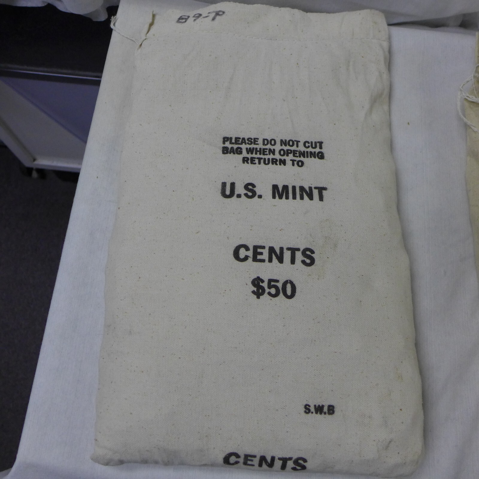 1989P MintSewn Bag of Lincoln Cents Pennies; 5000 count, 50 face