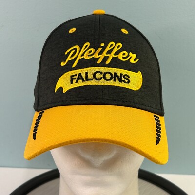 Pfeiffer Falcons Hat New Era 39Thirty Size S/M Two Tone Black Yellow Spellout