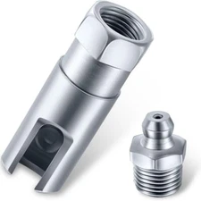 1 PC Automotive Grease Gun Coupler, 1.6" x 0.5" Push-on Slotted Right Angle 90 D