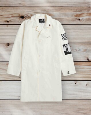 Fred Perry Raf Simons Handwriting Graphic Coat Oversized Mac Size M Large XL
