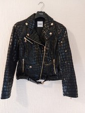 Moschino Cheap & Chic Crocodile Effect Biker Jacket Rare Please Read Size 8
