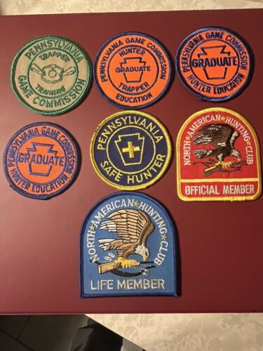 VINTAGE LOT OF 7 PA GAME COMMISSION, NORTH AMERICAN HUNTING CLUB PATCHES - Picture 1 of 6