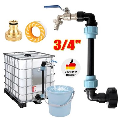 IBC Schwanenhals +3/4'' Auslaufhahn Adapter Zubehör Für Container Regenwassertank