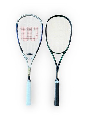 Set Of 2 Squash Ball Racquets, Wilson & Black Knight , Ready To Play