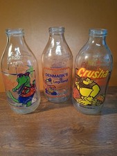 3 x Vintage advertising milk bottles